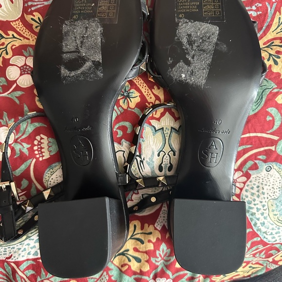 Ash black leather studded sandals. - Picture 3 of 8